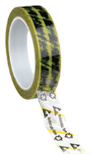 Tape, Antistatic, Clear Cellulose with Symbols and Yellow StripeDesco